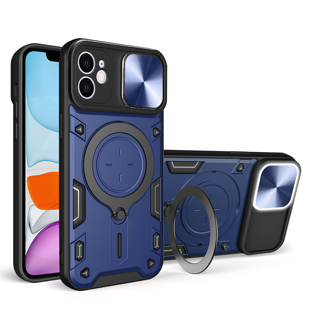 For iPhone 11 Slide Camera Lid Anti-drop Cover PC + TPU Phone Case with Rotatable Kickstand For iPhone 11 Slide Camera Lid Anti-drop Cover PC + TPU Phone Case with Rotatable Kickstand